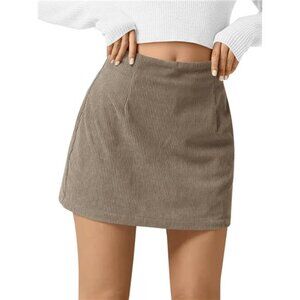 Womens Corduroy Mini Skirt High Waisted Aline Short Casual Fall Winter Outfit